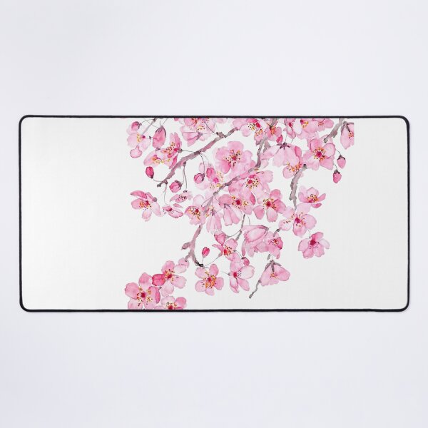 Item preview, hand painted hand painted pink cherry blossom watercolor 2020 designed and sold by ColorandColor.