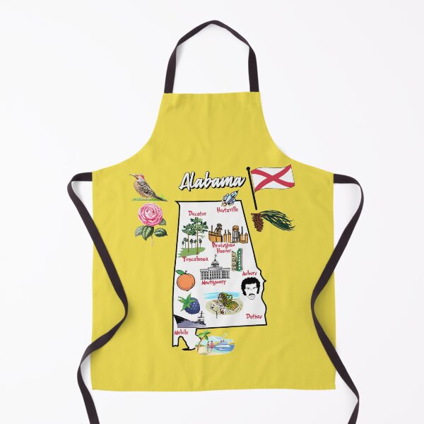 Item preview, illustrated Map of Alabama in US with major Cities, symbols and landmarks designed and sold by mashmosh.