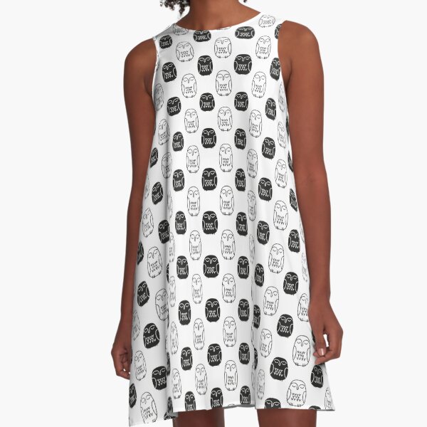 Kleine Eule A-Linien Kleid