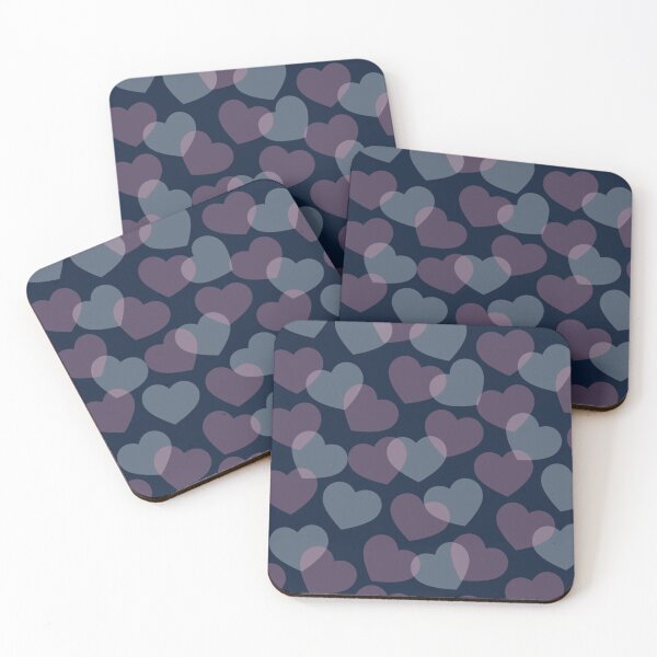 Item preview, Navy Blue Purple Hearts Pattern designed and sold by StarsForgers.