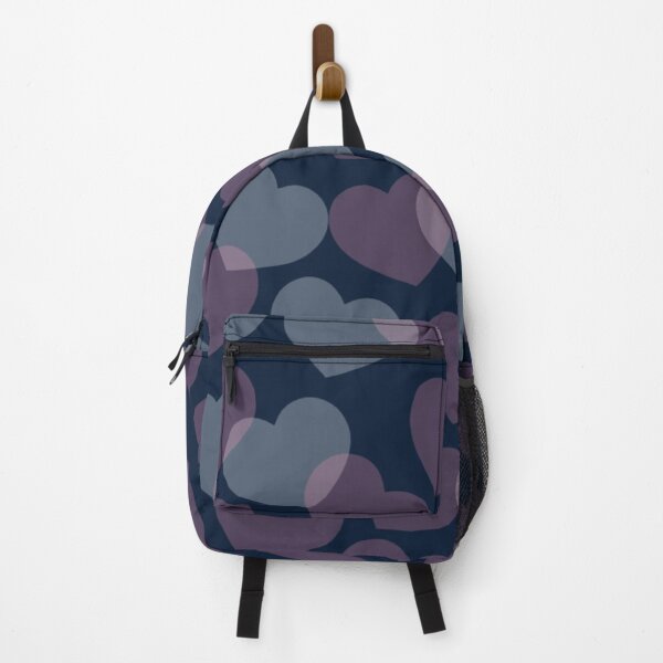 Item preview, Navy Blue Purple Hearts Pattern designed and sold by StarsForgers.