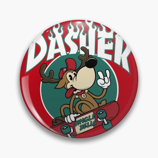Artikelvorschau, Dasher - Skateboarding Rentier - Lustiger Weihnachts-Cartoon entworfen und verkauft von Nemons.
