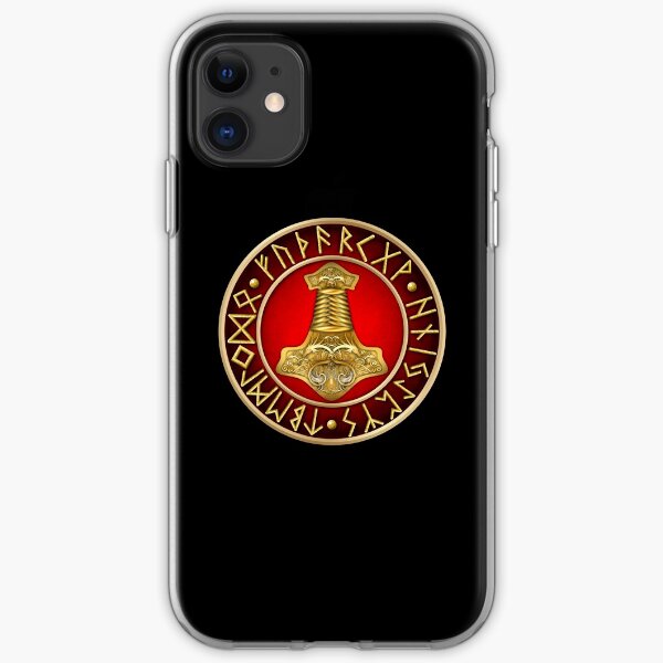 Norse Thor's Hammer Runes - Red iPhone Soft Case