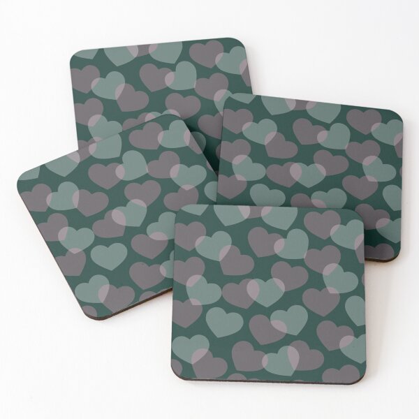 Item preview, Green Gray Hearts Pattern designed and sold by StarsForgers.
