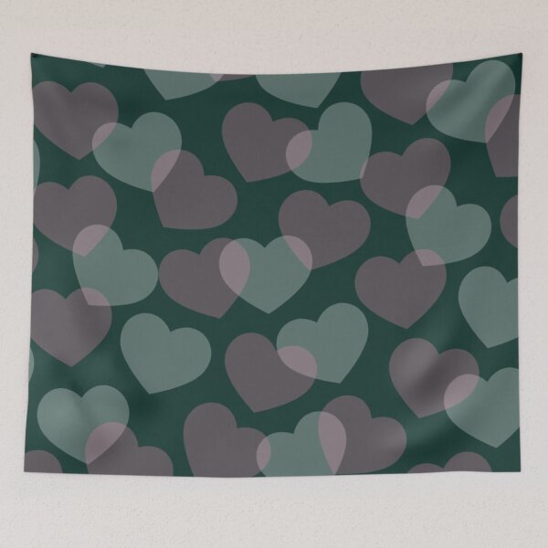 Item preview, Green Gray Hearts Pattern designed and sold by StarsForgers.