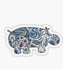 Hippo Zen Doodle Sticker