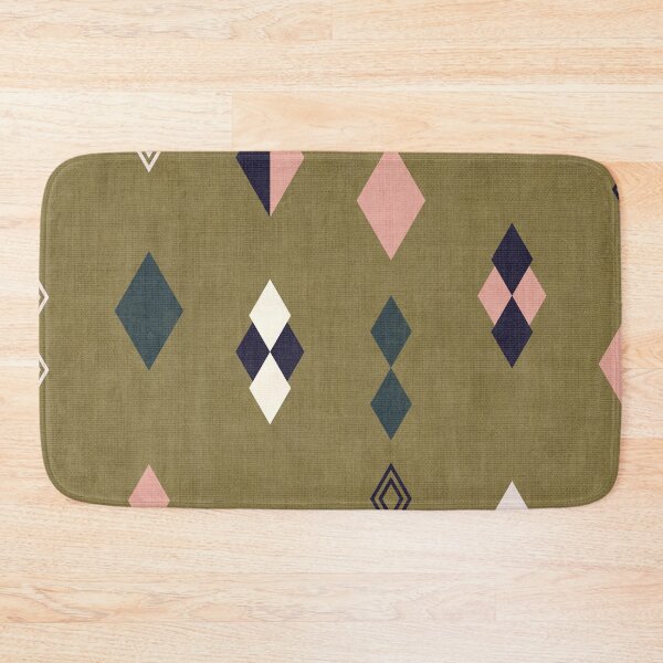 Item preview, Retro Modern Abstract Rhombus Variations Olive Green designed and sold by Octavia Soldani.