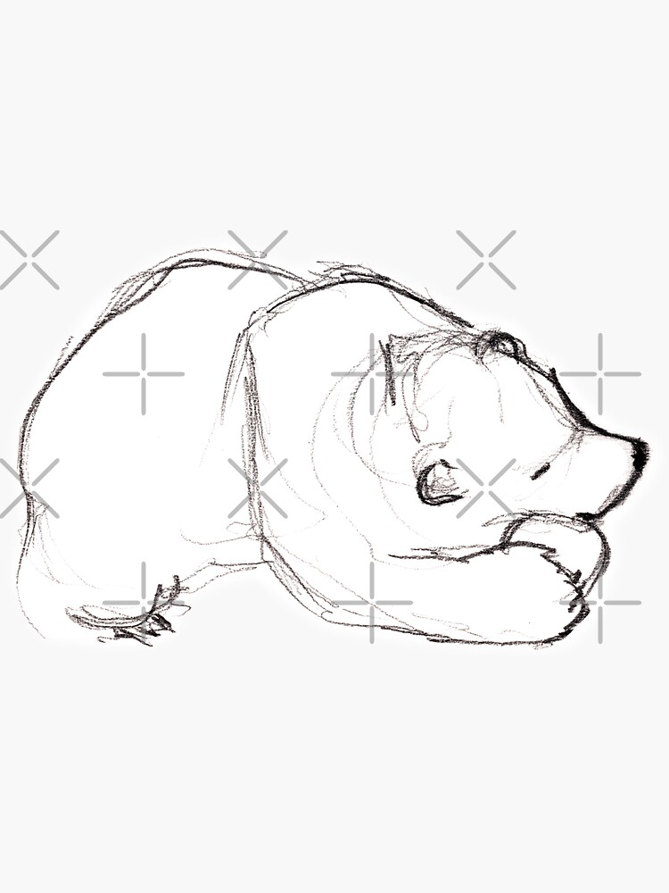 Premium Vector | Polar bear asleep animal is sleeping bear lying head down outline  drawing
