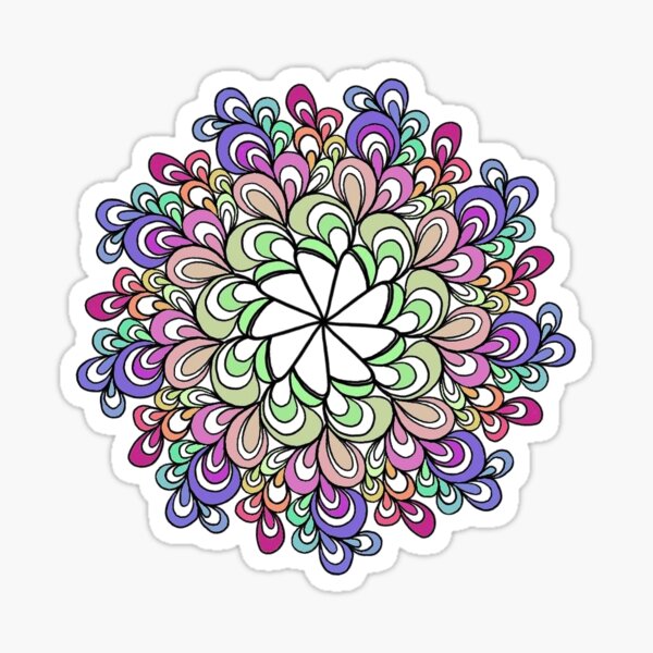 Large Floral Mandala Sticker for Sale by purpletanya