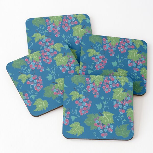 Item preview, Grape pattern on blue background designed and sold by burbura.