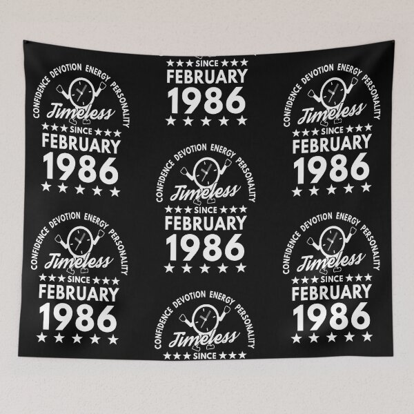 Item preview, February Birthday Timeless Person - 1986 - White Text designed and sold by MoonsmileProd.