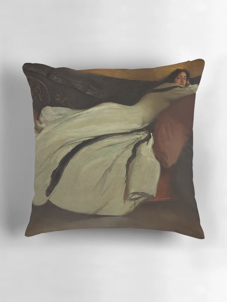 Aperçu 3 sur 4. Coussin avec l'œuvre Repos créée et vendue par Rivanify.