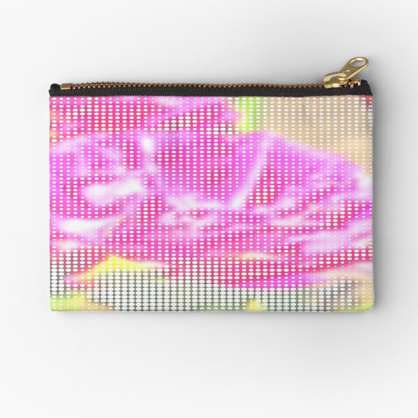 Tulips in a dot grid Zipper Pouch