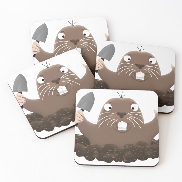 Item preview, Funny pocket gopher digging cartoon illustration designed and sold by FrogFactory.