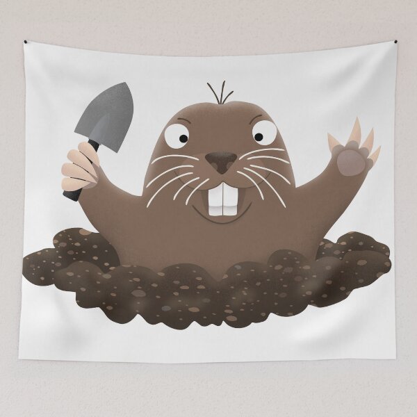 Item preview, Funny pocket gopher digging cartoon illustration designed and sold by FrogFactory.