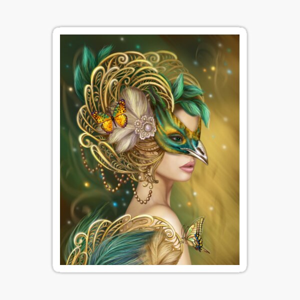 Beautiful Bird girl Sticker