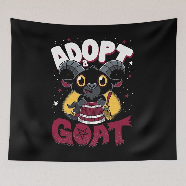 Item preview,  Adopt a Goat - Creepy Cute Cartoon Black Phillip - Kawaii Witch designed and sold by Nemons.