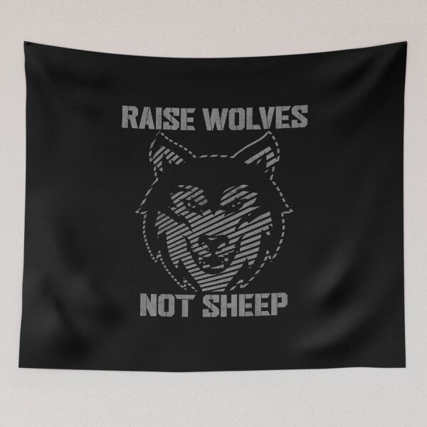 Item preview, Raise Wolves Not Sheep Wolf Face Design Grey Colors designed and sold by alenaz.
