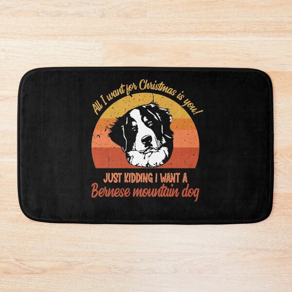 Item preview, All I want for Christmas is you! Just kidding I want a Bernese mountain dog Vintage Retro Face designed and sold by SweetbeStore.