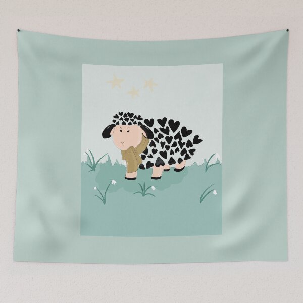 Item preview, Black sheep in the meadow designed and sold by Kreajuut.