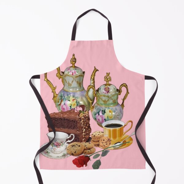 Item preview, CHOCOLATE CAKE PASTRIES ROSE TEA PARTY PINK ART designed and sold by sharlesart.