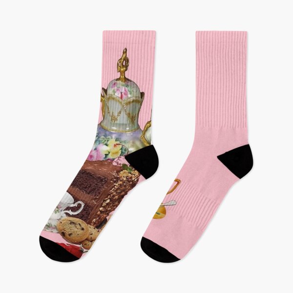 Item preview, CHOCOLATE CAKE PASTRIES ROSE TEA PARTY PINK ART  designed and sold by sharlesart.