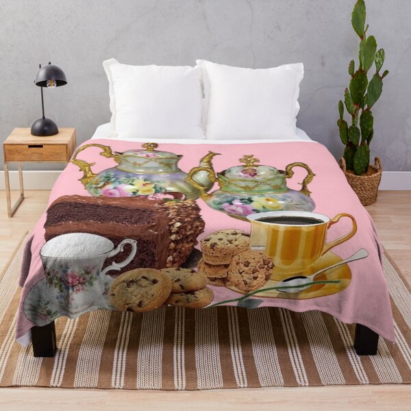 Item preview, CHOCOLATE CAKE PASTRIES ROSE TEA PARTY PINK ART designed and sold by sharlesart.