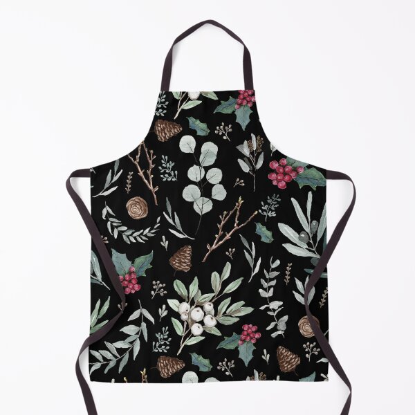 Item preview, Christmas Black Eucalyptus Pattern designed and sold by Anis Illustration.