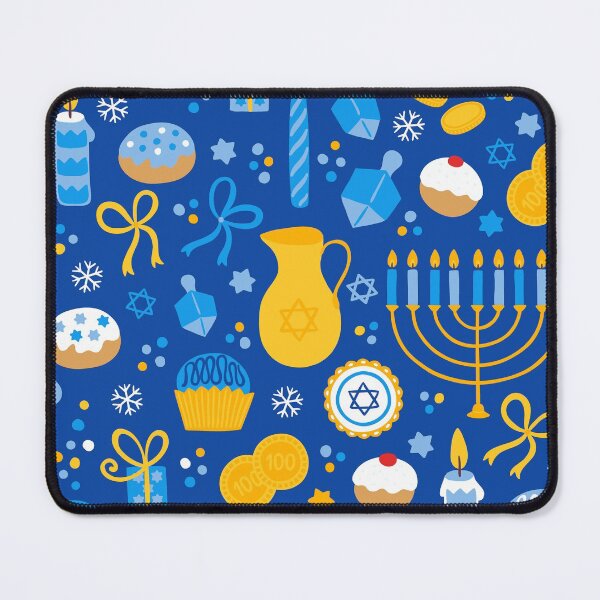 Item preview, Hanukkah Symbols And Sweet Treats Blue Yellow Pattern designed and sold by DEC02.
