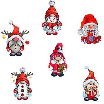 Artwork thumbnail, Christmas Gnomes Stickers - Sticker Pack by MugsAndDuds