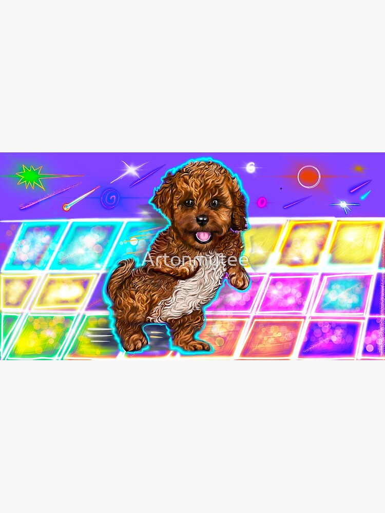 "Cavapoo Cavoodle Welpen lachen und Disco tanzen lila - süßer Cavalier ...
