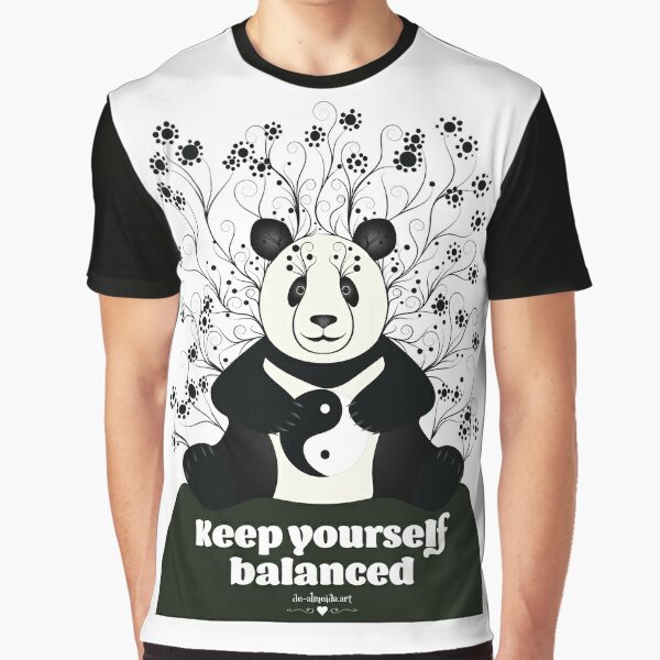 Cute animal friendly panda - Keep yourself balanced Graphic T-Shirt