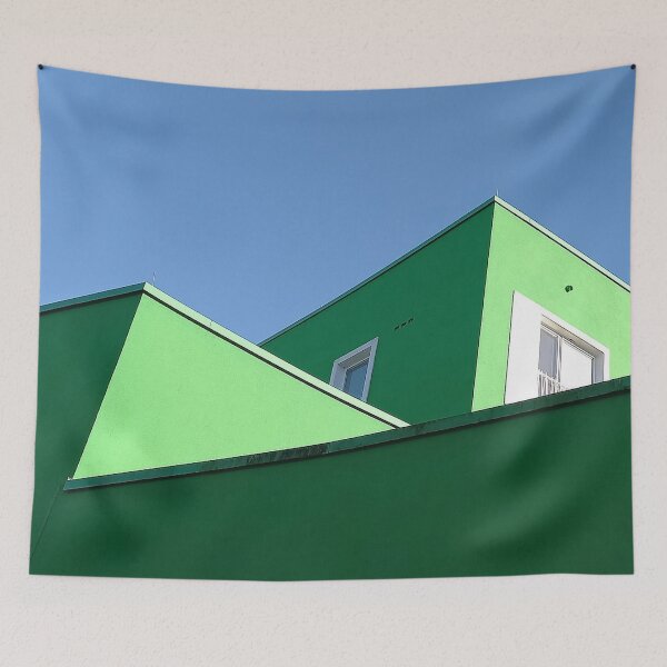 Item preview, Green house and blue sky designed and sold by Ninaeva.
