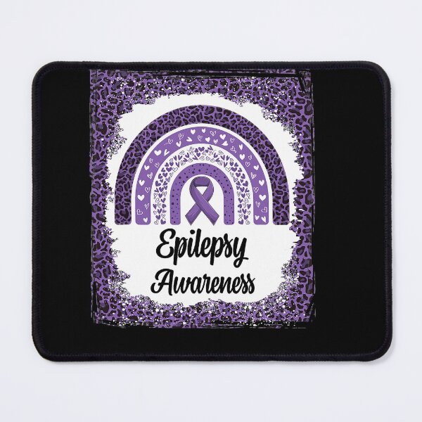 Item preview, Epilepsy Awareness Bleached Rainbow leopard Purple Ribbon designed and sold by PatrickRda.