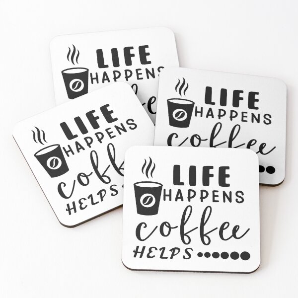 Item preview, Life Happens Coffee Helps - Trendy Coffee Is a Hug In a Mug Quote For Coffee Lovers and Coffee Addicts designed and sold by Prince - Bestseller ★★★★★.