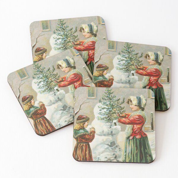 Item preview,  Two girls building a snowman having fun designed and sold by PeonyPeak.