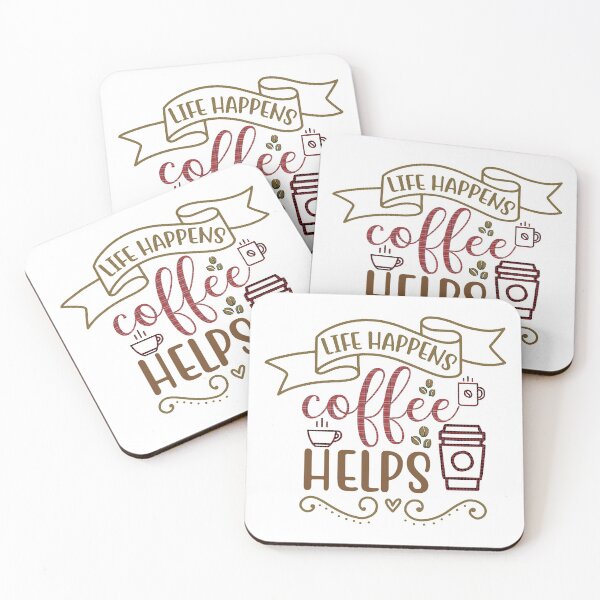 Item preview, Life Happens Coffee Helps - Trendy Coffee Is a Hug In a Mug Quote For Coffee Lovers and Coffee Addicts designed and sold by Prince - Bestseller ★★★★★.