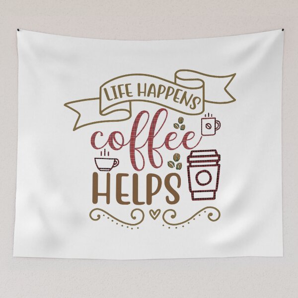 Item preview, Life Happens Coffee Helps - Trendy Coffee Is a Hug In a Mug Quote For Coffee Lovers and Coffee Addicts designed and sold by Prince - Bestseller ★★★★★.