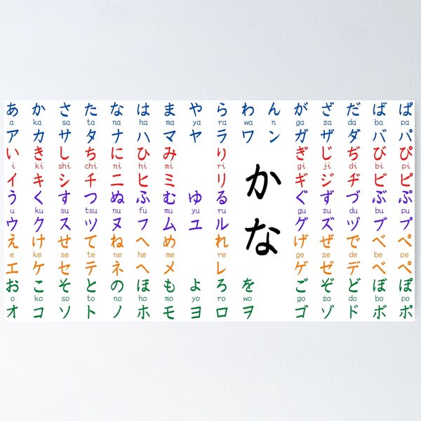 Item preview, Kana Color Chart -White- designed and sold by kanjisetas.