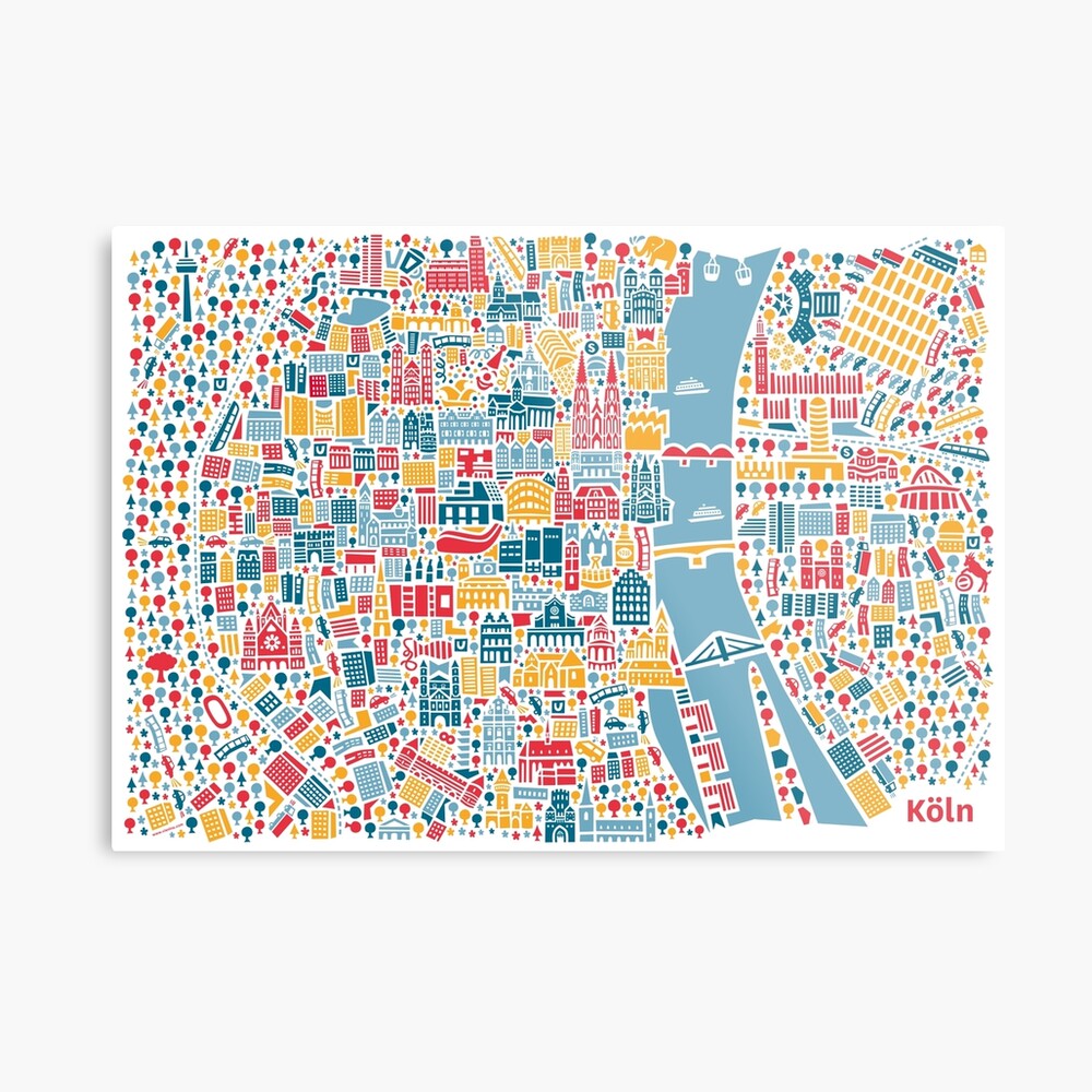 Cologne City Map Poster Photographic Print By Vianina Redbubble