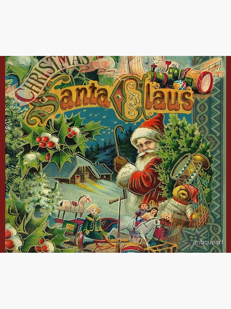 Discover Christmas Santa Claus Victorian Antique Vintage Tapestry