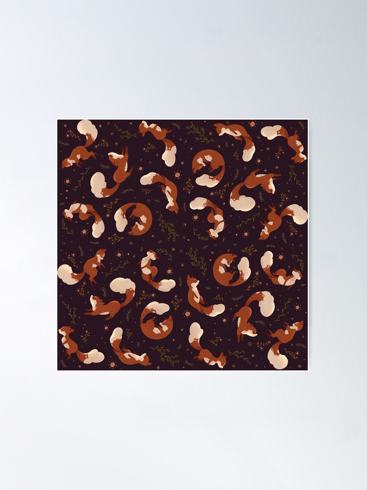 Thumbnail 2 of 3, Poster, Fox Wine Pattern designed and sold by Sandramartins.