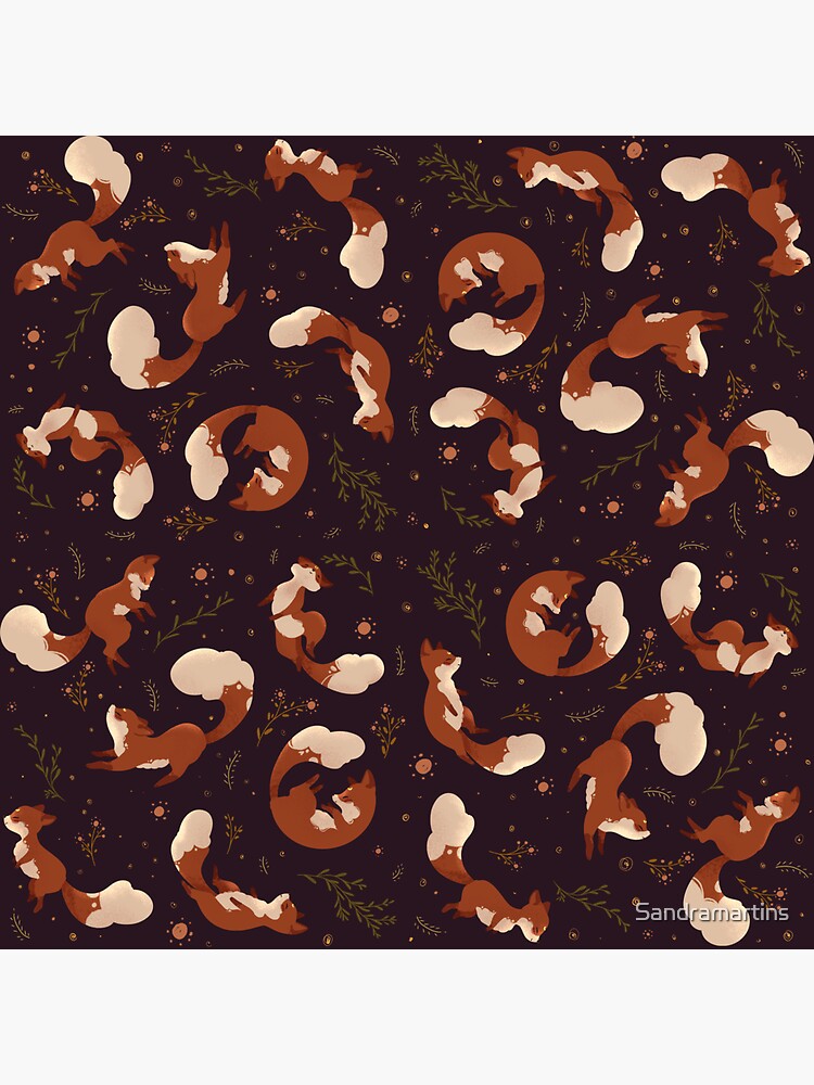 Thumbnail 3 of 3, Sticker, Fox Wine Pattern designed and sold by Sandramartins.