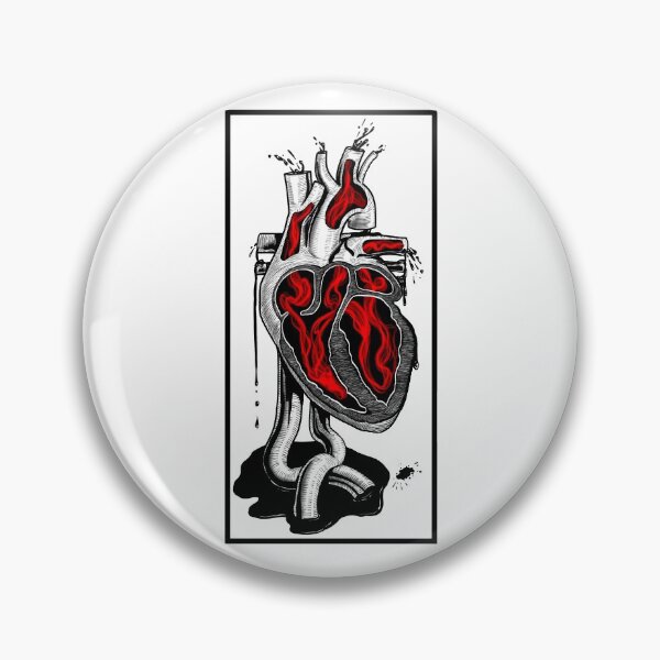 Item preview, Vessel- Anatomical heart (monochromatic illustration on white) designed and sold by Anicatattoos.