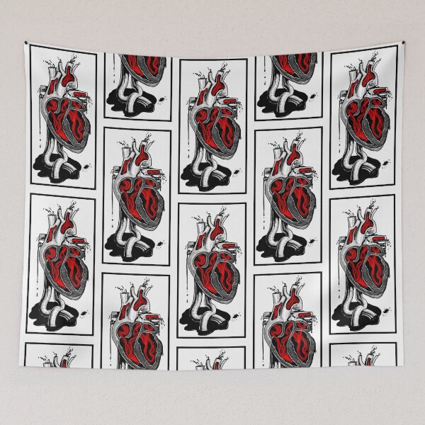 Item preview, Vessel- Anatomical heart (monochromatic illustration on white) designed and sold by Anicatattoos.