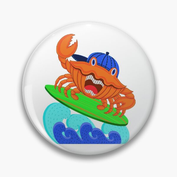 Item preview, surfer crab sticker,  fisherman sticker, shirt,  surfboard lover sticker, crab  lover shirt, surfer  shirt,  cartoon Stickers designed and sold by juartshop.