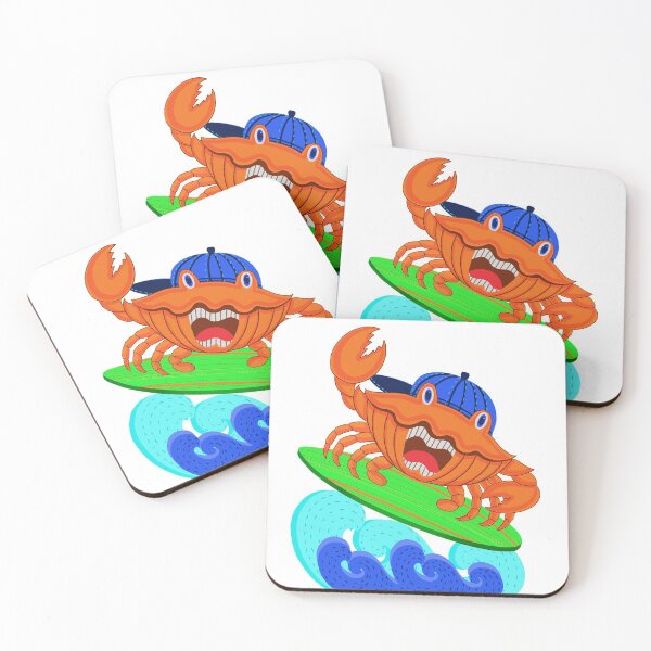 Item preview, surfer crab sticker,  fisherman sticker, shirt,  surfboard lover sticker, crab  lover shirt, surfer  shirt,  cartoon Stickers designed and sold by juartshop.