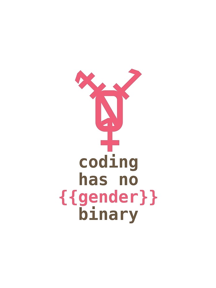 Thumbnail 4 of 4, Graphic T-Shirt, Code Has No Binary (Portrait) designed and sold by nonbinary-code.