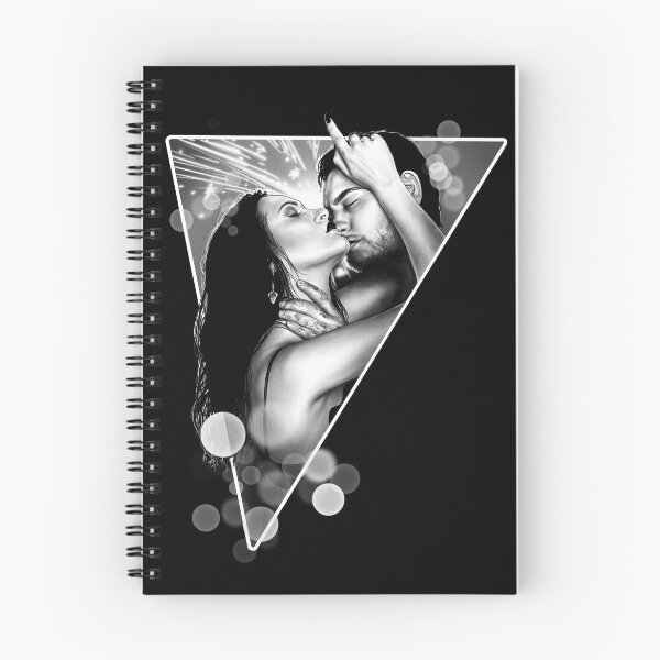 Aperçu de l'œuvre Spark- un portrait d'amour (illustration monochrome sur noir) créée et vendue par Anicatattoos.