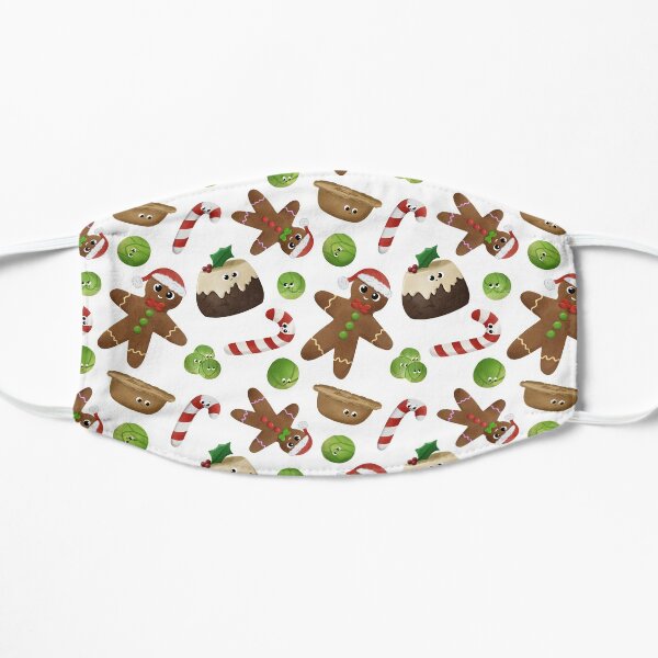 Cute Christmas Food Pattern Flat Mask